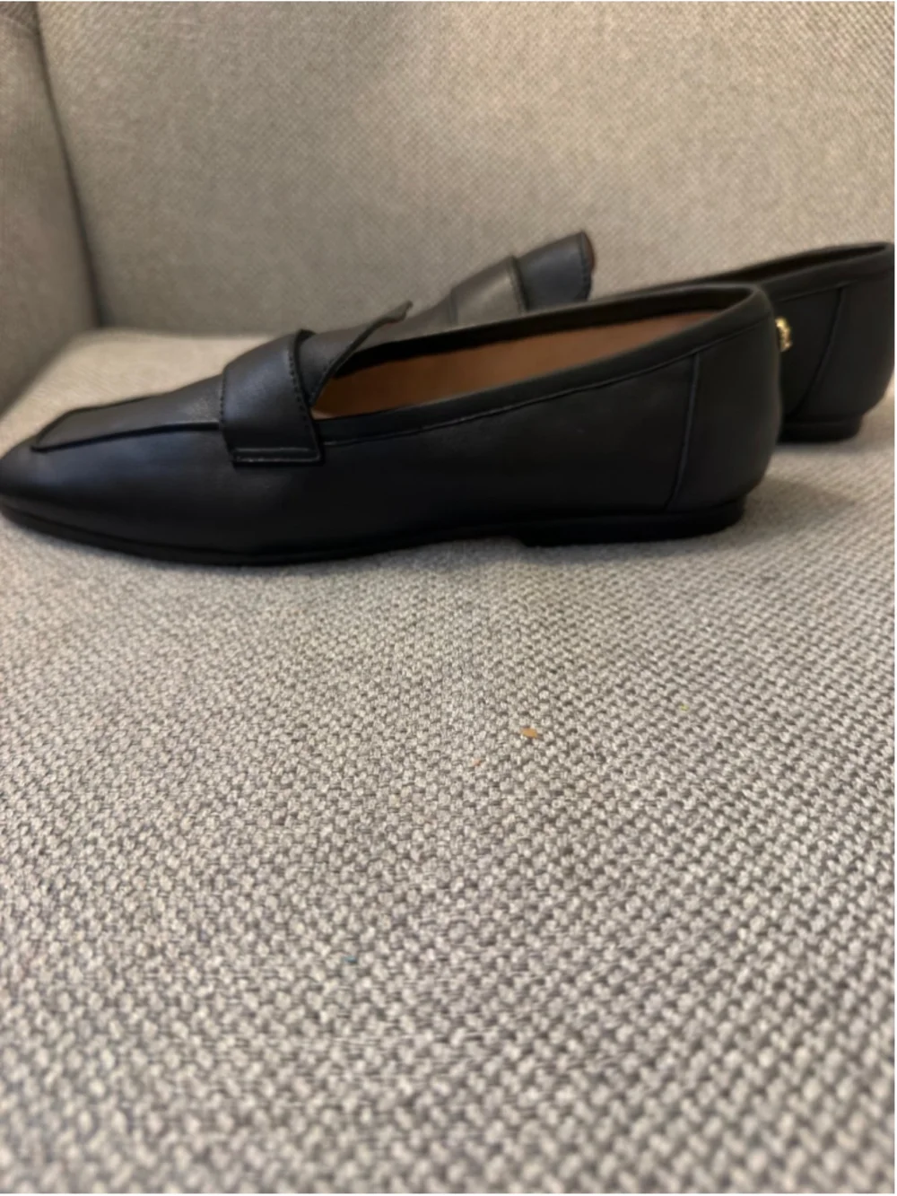Talbots black leather loafers with square toe sz 7.5
